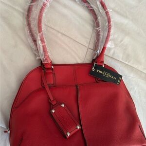 Tignanello Red Pebbled Leather Tote
